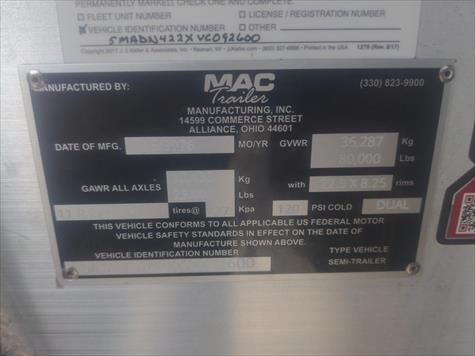 2027 Mac End Dump